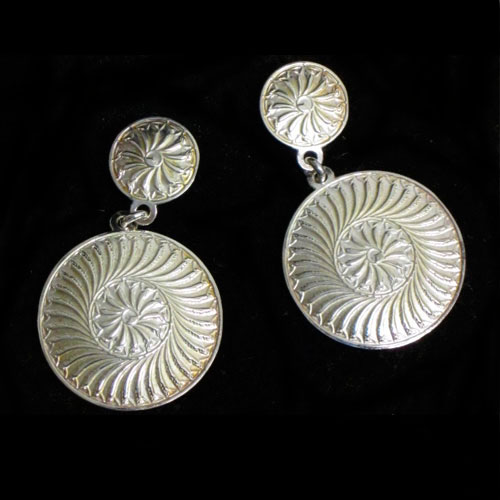 Imagen pendientes plata pesion/colgar diseño redondos